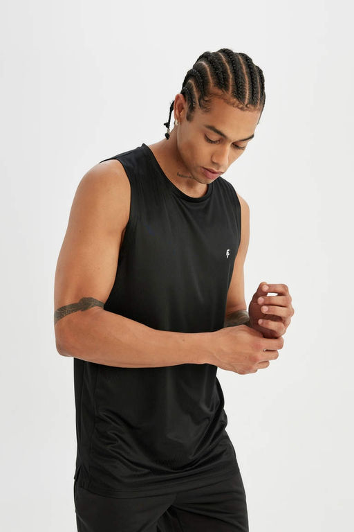DeFactoFit Slim Fit майка из плотной ткани с круглым вырезом и принтом  фото 3