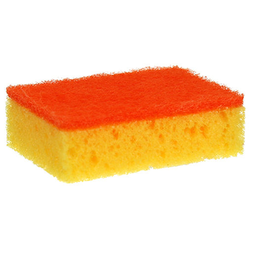Губка для посуды Коломбина 10х7х3см, поролон, абразивная фибра, арома - цитрус, набор 5шт (Россия) - Домашняя мода фото 2