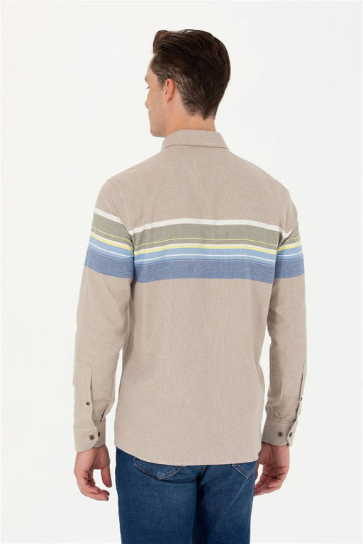U. S. Polo Assn / Мужская рубашка светло-хаки с длинным рукавом - U.s. polo assn фото 12