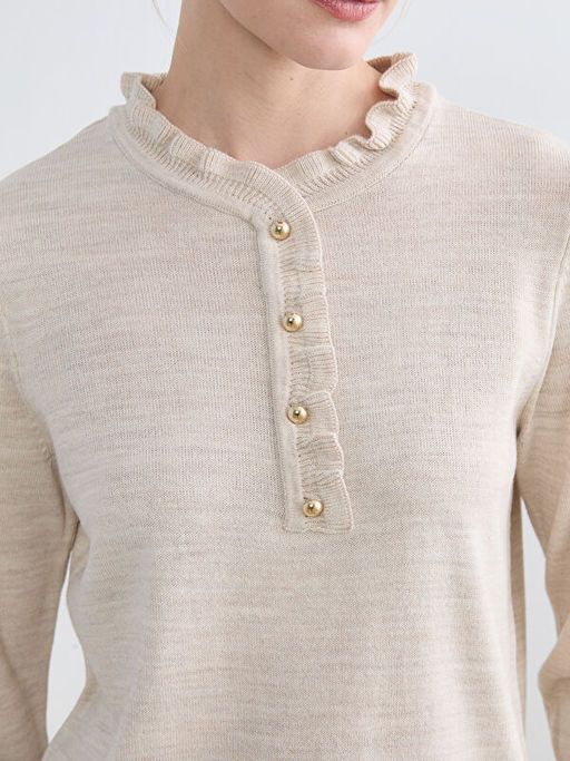 F?rf?rl? Dik Yaka Kad?n Triko Kazak