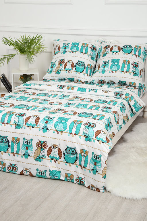 Детское постельное белье Совы полисатин ,наволочки 50х70 и 70х70см
