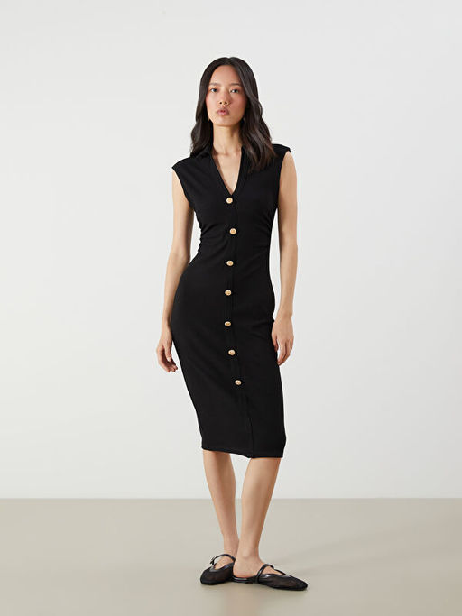 Dokulu B?zg?l? G?mlek Elbise