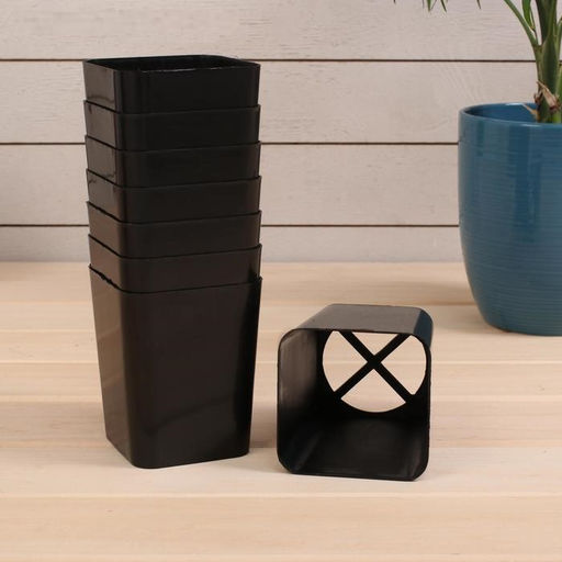 Горшок для рассады 0,7л со съемным дном 9х9х10см (пластик) черный