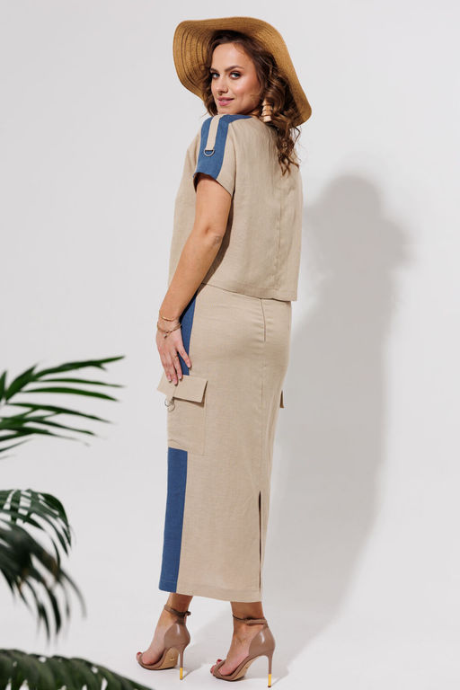 Костюм Galean Style 964 беж с синим