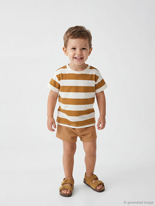 Bisiklet Yaka Erkek Bebek Ti??rt ve ?ort