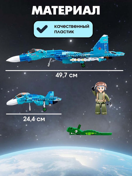 Конструктор Sluban «Модельки. Сверхзвуковой истребитель», 1040 деталей