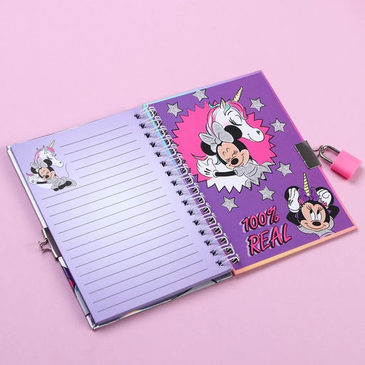 Записная книжка на замочке А6, Unicorn dreams, 50 листов, Минни Маус - Disney фото 2