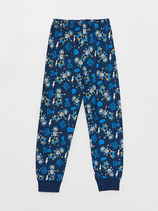 Bisiklet Yaka Bask?l? Uzun Kollu Erkek ?ocuk Pijama Tak?m? - Waikiki фото 3
