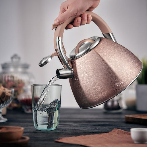 Чайник из нержавеющей стали 3л Айгрет s0,5мм, дно д22см, s0,5мм, индукционный диск д16,5см, со свистком, внешняя полировка свистка, внутренняя - матовая, пластмассовая ручка с покрытием soft-touch, цветная коробка , TalleR (Китай) - Домашняя мода фото 3