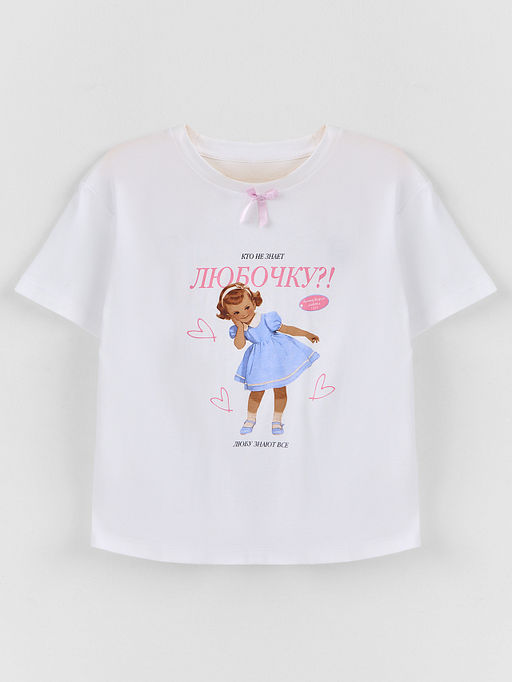 Футболка для девочек белая с принтом - Mark formelle фото 4