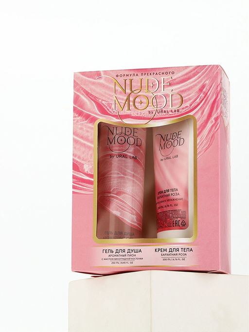 Подарочный набор NUDE MOOD, гель для душа 250 мл и крем для тела 200 мл, аромат пиона и розы, URAL LAB  фото 10