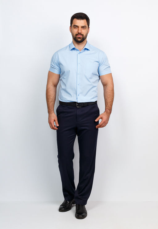 Сорочка мужская короткий рукав GREG 220/109/NBL/Z  фото 4