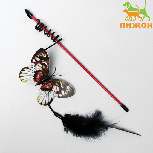 Дразнилка Бабочка с перьями, микс цветов