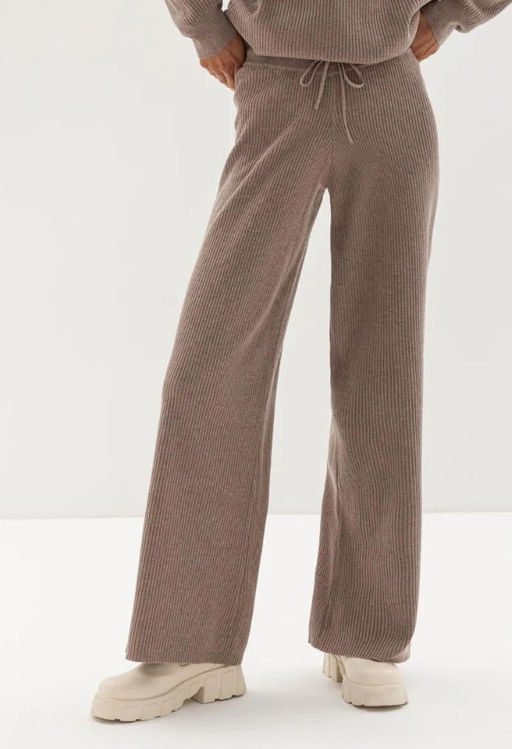 K13198 Брюки палаццо (вязаный трикотаж) КОРИЧНЕВЫЙ