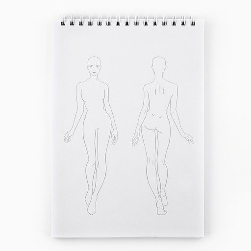 Скетчбук с шаблоном фигуры А5, 40 л «Девушка в розовом»