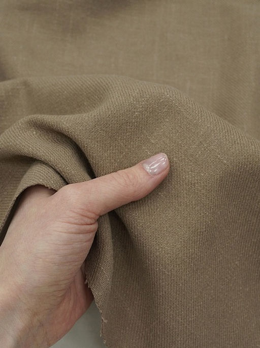 Конопля с хлопком-диагональ цв.Св.кофейный, ш.1.4м, конопля-80%, хлопок-20%, 246гр/м.кв - Купава фото 10