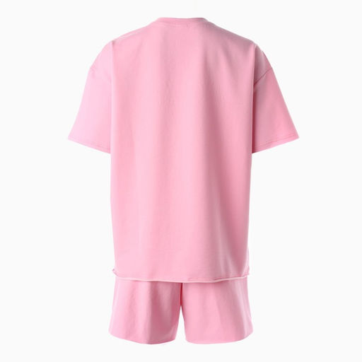 Костюм женский (футболка, шорты) MINAKU: SPORTY & STYLISH, светло-розовый, размер 48
