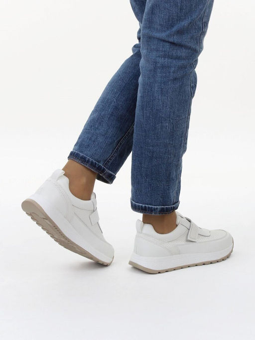 03-A238-2 WHITE Кроссовки женские (натуральная кожа)