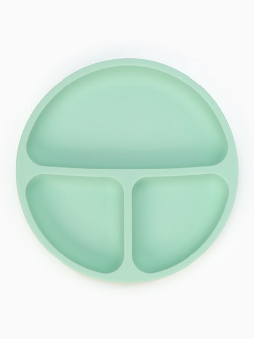 Тарелка детская секционная с ложкой и вилкой, 3 секции, бирюзовый, Mum&Baby