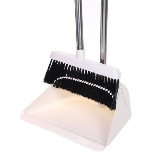 Набор для уборки, щетка для пола с совком "Профи" белый 8813