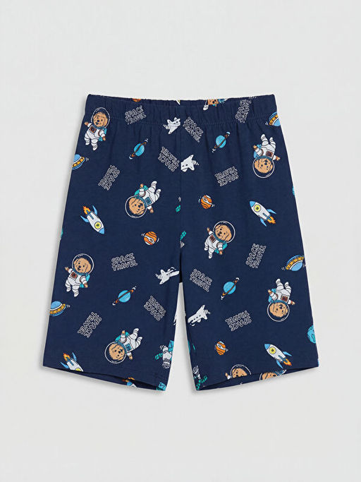 Bisiklet Yaka Erkek ?ocuk ?ortlu Pijama Tak?m?