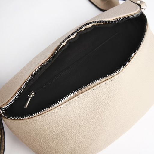 Сумка женская кросс-боди на молнии, 26×10×16 см, бежевая