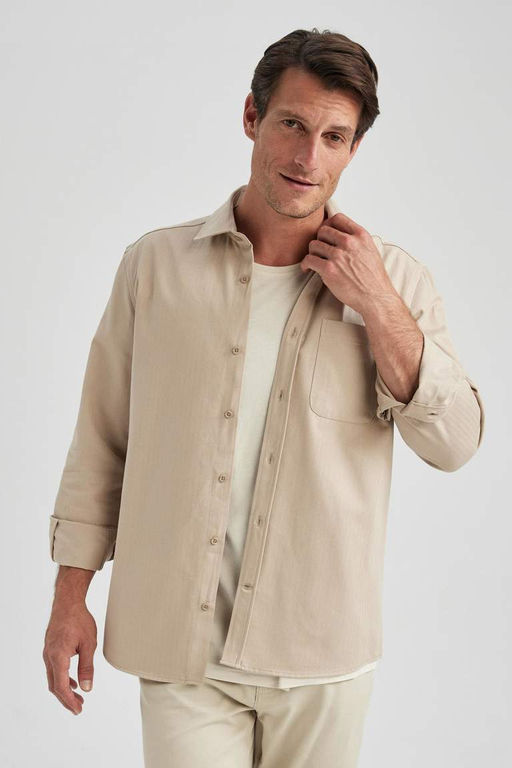 Рубашка стандартного кроя с длинным рукавом - Defacto фото 7