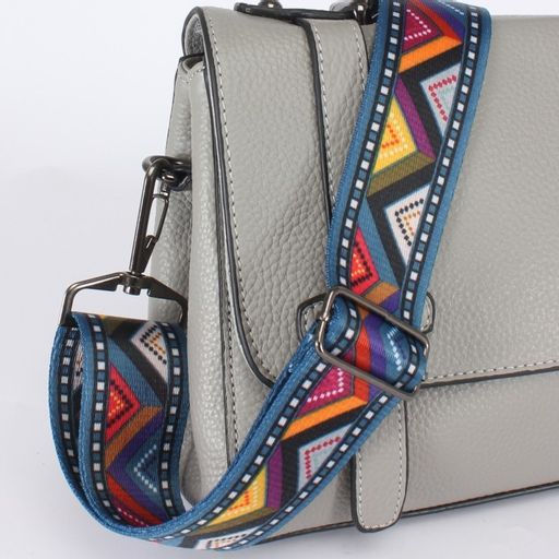 Плечевой ремень (стропа) ADEL-250/регулируемый/ЧЕРНАЯ фур-а, макс длина 136см, зигзаг серый 242203