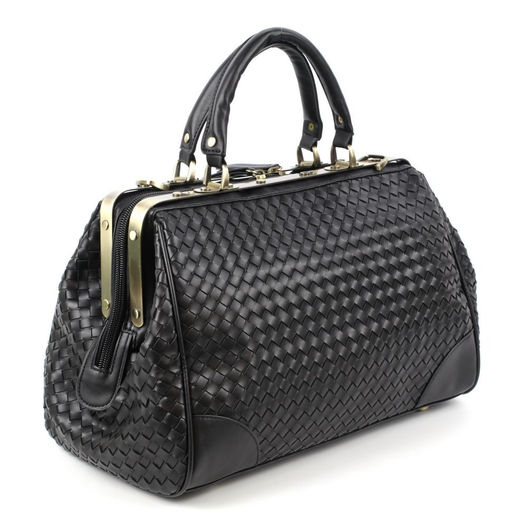 Мужская средняя дорожная плетеная сумка саквояж из эко-кожи 0110-1 - Sergio valentini фото 3