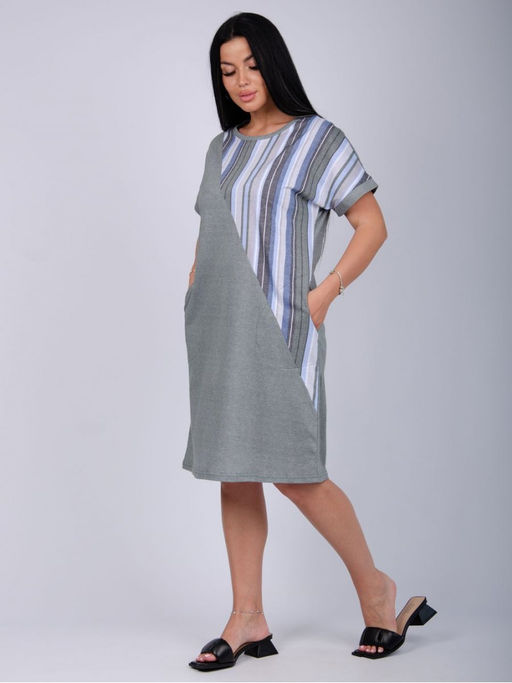 Платье Аморе 2 полоса, трикотаж - Малина фото 3