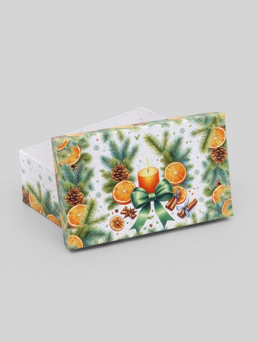 Коробки подарочные новогодние набор 10 в 1 «Мандариновое счастье», 32.5×20×12.5 - 12×7×4 см