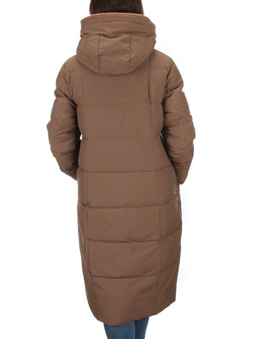 126 BROWN Пальто зимнее женское (200 гр. холлофайбер) - Фабричный китай фото 5