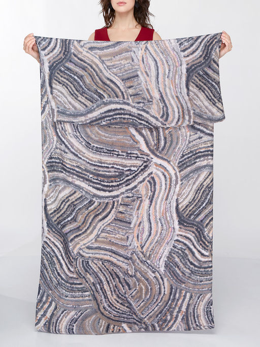 Большой, мягкий, тонкий и очень нежный двусторонний палантин с рисунком - Tantino фото 10