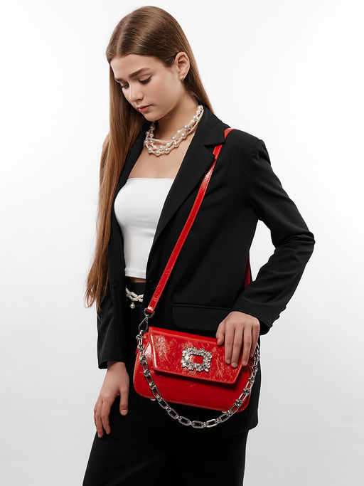 LACCOMA сумка Q6116-красный натуральная кожа полиэстер фото 8