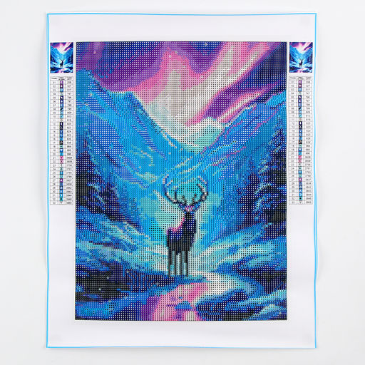 Алмазная мозаика на новый год с полным заполнением на холсте Олень, 30?40 см, набор для творчества