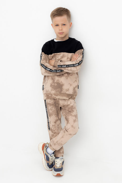 Crockid _ КР 400746/темно-бежевый,тай-дай к510 брюки для мал  фото 5