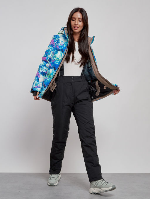 Горнолыжная куртка женская зимняя синего цвета 3320S - Chunmai фото 11