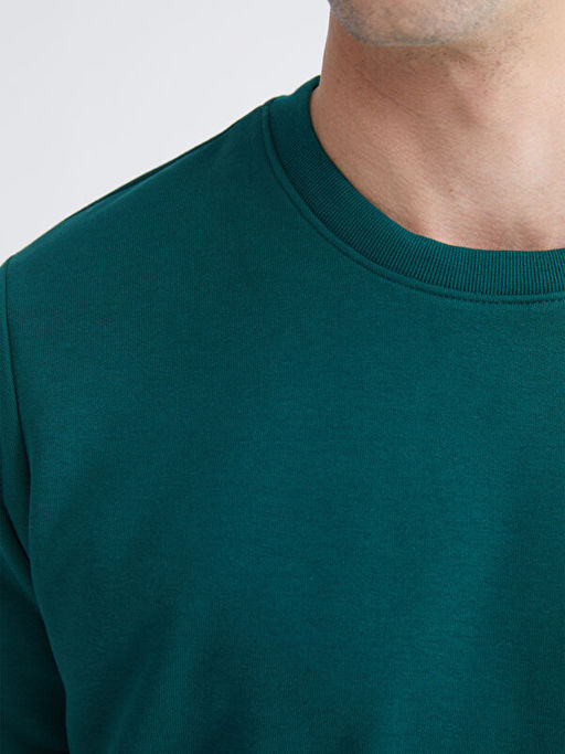 Bisiklet Yaka Erkek Kal?n Sweatshirt