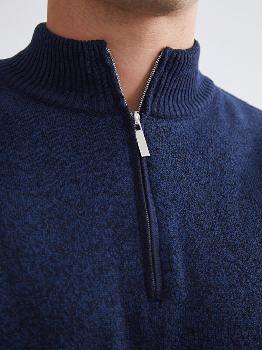 Dik Yaka Uzun Kollu Erkek Triko Kazak