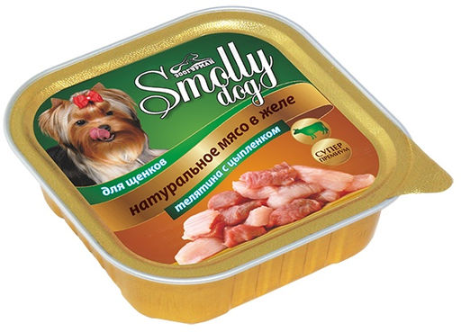 ВИА Консервы для щенков "Smolly dog" Телятина с цыпленком (8757) 8757