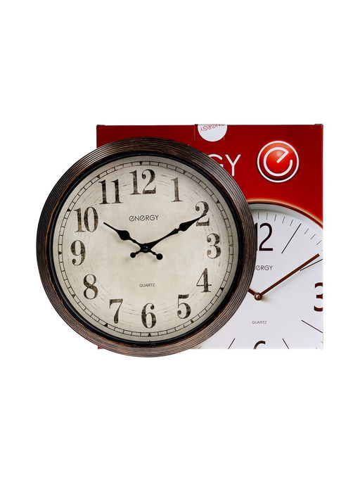 Часы настенные ENERGY ЕС-155, интерьерные, d=30.5 см, плавный ход, коричневые