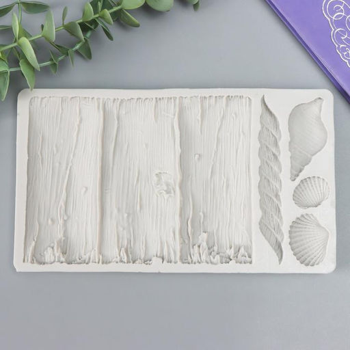 Молд силиконовый «Фон - пляж с ракушками» 5 предметов 19.8×11.4×1 см
