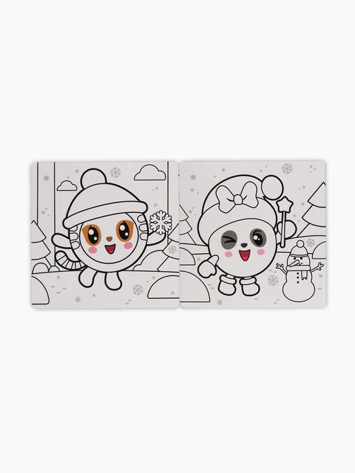 Раскраска многоразовая Встречаем Новый год, 12 стр., маркеры, Малышарики