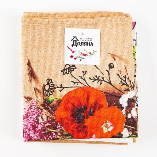 Набор кухонных полотенец Доляна Любимая бабушка, 35х60см-4шт, 100% хлопок  фото 9