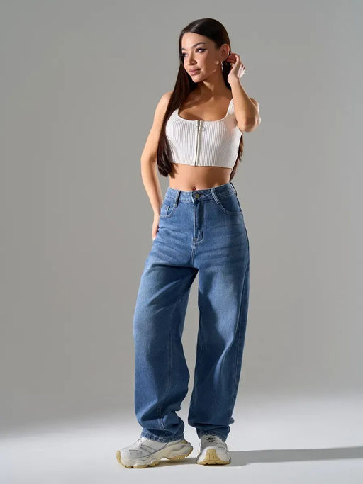 Джинсы багги мом