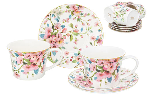 Чайн. наб. 12 пр. 270 мл Яблоневый цвет на белом NEW BONE CHINA - Elan gallery фото 2