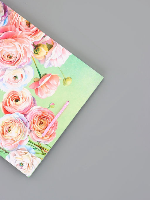 Цена за 2 шт. Пакет подарочный ламинированный вертикальный Симфония цветов, 18?22.3?10 см