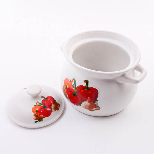 7437-1 Кастрюля с крышкой 1,8 л керамика рис/овощи MB (х8) - Mayer&boch фото 2