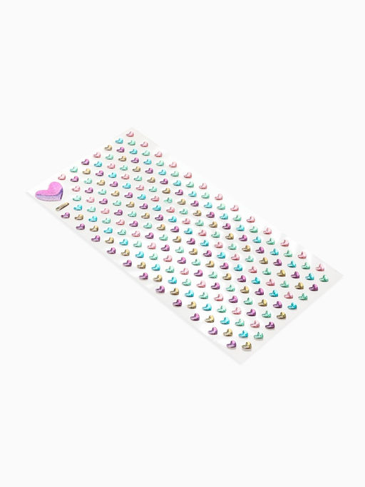 Серьги наклейки детские, пластик, любовь, сердечки, цветные