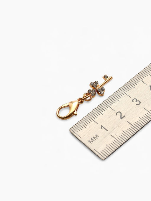 Цена за 5 шт. Шарм для браслета на карабине «Ключ», белый в золоте